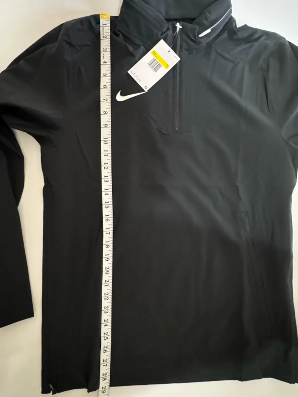 Nike Football Coach's Hooded 1/4 Zip Jacket Black Mens Size Small *MEASUREMENTS* - Picture 2 of 8